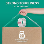 FugaCity Clear Packing Tape Refills (36 Rolls),Heavy Duty Packaging Tape for Moving Sealing, Moving Supplies,2.7 Mil Thick, 1.88 in Wide,65 Yards Per Roll,Total 2340 Yards