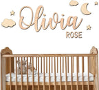 Personalized Wooden Name Sign for Nursery - Custom Name Signs for Kids Room, Personalized Nursery Name Sign - Perfect Room Decoration, Wall Name Decoration & Wedding signs, Family Name Signs (First & Middle Name - Style 2)