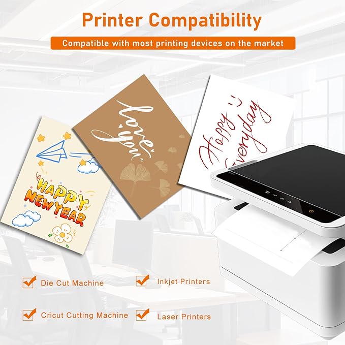 100 Sheets Brown Cardstock 8.5 x 11 Printer Paper, 92lb Heavyweight Paper Card Stock for Greeting Cards, Wrapper, Thank You Cards, Wedding Invitations, DIY Card Making, Office