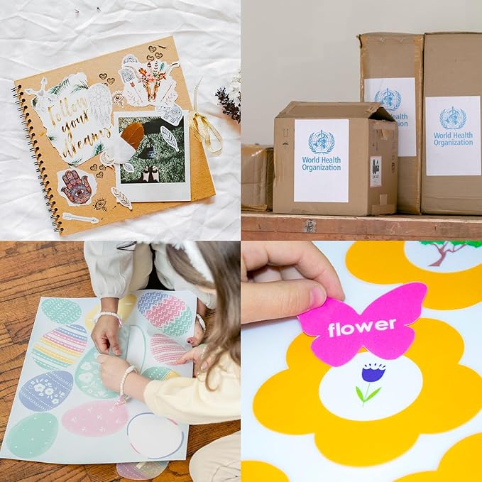 25 Sheets Sticker Paper Matte White, 8.5" x 11" Label Paper for Laser & Inkjet Printer, Full Sheet Label for Shipping Address Mailing