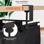 MAXECHO Under Desk Cable Management Tray 48" - Clamp on Wire and Cable Organizer for Storage and to Hide Cords - Ideal for Home Office - Premium Black Fabric Design
