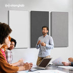 Olanglab Sound Absorbing Acoustic Wall Panels 2 Pack, 2'' 24''x48'' Fiberglass Sound Dampening Panels, Large Fabric Wrapped Sound Proof Panels for Walls (White)