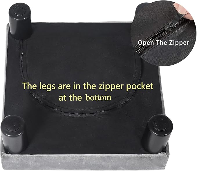 Joveco 15'' Small Foot Rest Stool Ottoman- Upholstered Footstool and Ottomans Small Footrest for High Beds- Lightweight and Portable, Light Gray