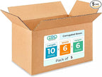 Medium Moving & Shipping Boxes 10 x 6 x 6 inches (5-Pack) - Extra Strength 200 lb vs Regular - Corrugated Cardboard Boxes for USPS/UPS/FEDEX - Box for Packaging - Medium Box by IDL Packaging
