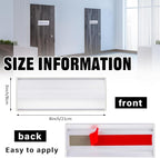 Therwen 12 Pcs Aluminum Office Name Plate Holder for Door Wall Mount 8'' x 3'' Business Sign Holder Office Door Sign Sturdy Curved with Plastic Film and Adhesive Tape (Silver)