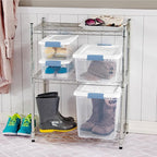 Sterilite 12-Pack Latching Box, Under Bed Storage Bins with Lids, Clear Plastic, 25 Quart - Heavy-Duty Organizing Containers for Closet, Bathroom, and Office