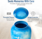 Modern Memorials Cremation Urn for Ashes - Large Urn for Man & Women - 200 Cubic Inches - Includes Velvet Storage Bag - Dove Style
