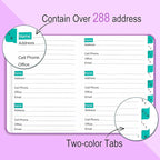 BLESWIN Address Book with Alphabetical Tabs, Hardcover Address Book for Record Contacts, Small Address Book to Store All Your Important Informations in One Place, 6.1x4.7" – Purple