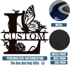 Personalized Custom Letter Name metal Signs,Custom Black Letter Monogram Wall Art Decor,Metal Signs Plaques Outdoor wall Decorative Signage (L)