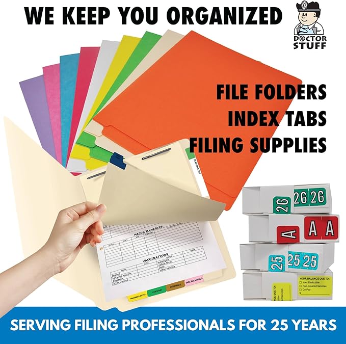 2026 Year Stickers, Doctor Stuff 2026 Chart Stickers, Light Blue Color Coded, Ringbook Sheets, Reynolds & Reynolds Style, USA Made Year Labels for End Tab File Folders, 270/Package, 3/4" x 1-1/2"