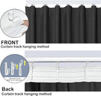 Cbsroro Room Divider Curtains, Blackout Ceiling Track Curtains with Hooks Wall Dividers for Bedroom Living Room Separation Office Privacy Partition, Noise Reduction, W100 × L84 Inch,1 Panel, Black