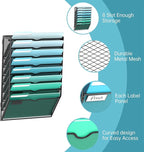 SUPEASY 8-Tier Wall File Organizer, Hanging Wall Files for Papers, Folders, Magazines, Wall Organizer for Clipboard, Assembly Needed, Black, 2 Pack
