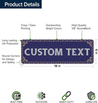 Custom Sign, Custom Street Sign, 11 Font Colors, 13 Font Styles, 4 Hole Options, 22 Sizes, 6x18 Inches, Rust Free DiBound, Fade Resistant, Made in USA by My Sign Center (Fauxsaic 1)