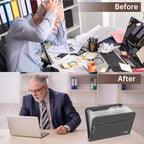 ENGPOW Accordion File Organizer,Fireproof 13 Pockets Expanding File Folder,Document Organizer Folder with Zipper＆Labels,Portable Home Travel Safe Storage for Letter A4 Files and More,Gray
