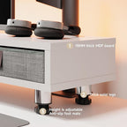 Fenge Dual Monitor Stand with 2 Drawers, 42.5 Inches Large Computer Riser for Desk, Adjustable Height Desk Shelf with Storage for Laptop, PC, TV, Printer