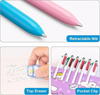 Aosrpvoi 16-Pack Multicolor Ballpoint Pens with Stylus Tip - 4 Colors in One (Red, Blue, Black, Green) 1.0mm Smooth Writing for Planners