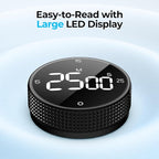Allbean Digital Kitchen Timer, Large Display Magnetic Countdown Countup Timer, 3 Preset Times (5, 15, 25),Volume & Brightness Adjustable for Cooking Classroom Studying, Easy for Kids(Gunmetal 1PCS)