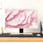 Baocicco Gold Pink Marble Waterproof TV Display Screen Cover 75 Inch TV Accessories Laptop TVs LCD Screen Decoration for Tablet Anti-Static Dustproof Protective for Home Office