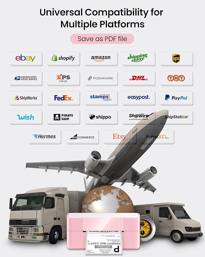 Itari Thermal Shipping Label Printer, 245BT Thermal Label Printer 4x6, Bluetooth Address Label Printers for Business, Support iOS, Android, Windows, Amazon, Shopify, USPS