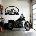 Custom Motorcycle Metal Sign Personalized Biker Name Signs Custom Garage Motorbikes Wall Art Motorcycle Sign Men Room Decor Gifts for Men Husband Rider