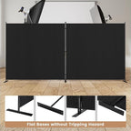 C-Hopetree 2 Panels Room Divider, 6 Ft Tall Indoor Folding Privacy Screen, Portable Partition Separator, Freestanding Separation Temporary Wall for Office, Bedroom, 142" W X 71" H, Black