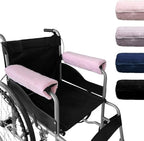 SPRING SEAON Wheelchair Armrest Covers 2 Pack Soft Memory Foam Wheelchair armrest Pads Wicking Washable for Office Transport Chair (Pink)