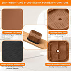 shouwuhho 4 Pack Furniture Risers Adjustable Bed Risers Heavy Duty Lifts Height 1", Square Stackable Bed Risers 1, 2 or 3 Inch for Desk Leg Table Couch Sofa Chair Bed Frame Legs Dorm, Brown