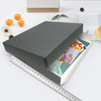 Lineco Museum Archival Storage Box, 17.75x22.75x3 in. Drop Front Design. Acid-Free with Metal Edge. Organize Photos, Pictures, Prints, Documents, Crafts, DIY. Gray, 2 Pack
