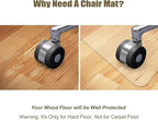 Kuyal Clear Chair Mat, Hard Floor Use, 8'×10' Transparent Office Home Floor Protector mat Chairmats (96" X 120" Rectangle)