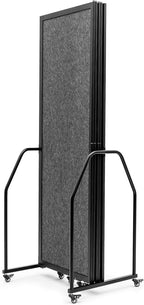 Artigwall Folding Privacy Screens Freestanding partition with Wheels and arms Portable dividers for Medical Hospital Offices 5 Panel, Dark Gray