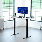 VIVO Electric 60 x 24 in Standing Desk, Memory Height Adjustment, 1B Series, Holds 220 lbs, One-Piece White Top, Black Frame, DESK-KIT-1B6W