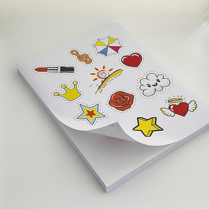 8.5" x 11", 100 Sheets, 100 Printable White Sticker Paper, Full Sheet Shipping Labels for Laser & Inkjet Printers, Letter Size