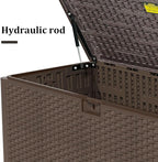 Decksplore 180 Gallon Pro Outdoor Storage Box Waterproof Lockable Resin Deck Box Large, Patio Storage Bin for Pool Accessories Cushion Furniture, Garden Tools, UV-Resistant Outside Delivery Brown