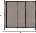 Versare Straightwall Sliding Portable Wall Partition | Freestanding Office Dividers | Locking Wheels | Temporary Room Separator | 7'2" Wide x 6'10" Tall Warm Pebble Fabric Panels