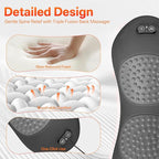 SUDAHIA 3-in-1 Electric Lumbar Support Pillow for Bed and Chair, Triple Fusion Back Massager with Heated, Vibration and Traction for Lower Back Pain Relief and Spine Support