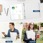 0.5-Inch 3-Ring-Binder with Pockets, 1/2'' Basic Binders 1-inch View Round Binders Holds 100 Sheets US Letter Size 8.5'' x 11'' - Bundle Packs Perfect for Home, Office, and School (0.5-inch)