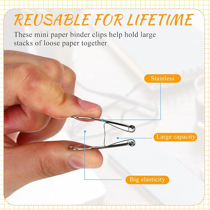 Jetec 500 Pieces 1 Inch Black Binder Clips Bulk Medium Paper Clamps Metal Paper Clips for Teachers Students Classroom Business Office and School Office Supplies