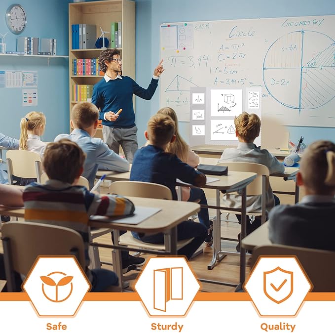 Henoyso 8 Pcs 14 x 22 Inch White Trifold Poster Board Large Tri Fold Presentation White Display Board Foldable Paperboard for Science Fair School Business Project Exhibition