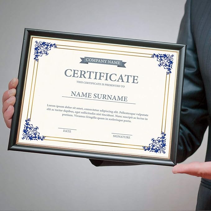 Empire Blue, Gold & White Parchment Certificate Papers - Pack of 100, Laser & Inkjet Printer Compatible, for Office, Business Awards, Graduation, School Diplomas, 8-1/2" x 11" on 60 lb. Text Stock
