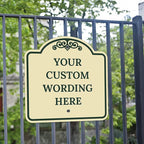 Custom Decorative Sign, Personalized Metal Sign for Business, Driveway, Home, Airbnb, Office Door Plaque, Ivory Sign, 18x18 Inches, ACM, Fade Resistant, Made in USA by Sigo Signs