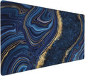 CANFLASHION Gaming Mouse Pad,Large Mouse Pads for Desk,Non-Slip Rubber Base Extended Mousepad,XXL Keyboard Mouse Mat,Computer Keyboard Desk Pad with Stitched Edges,35.4x15.8inch,Blue Golden Marble
