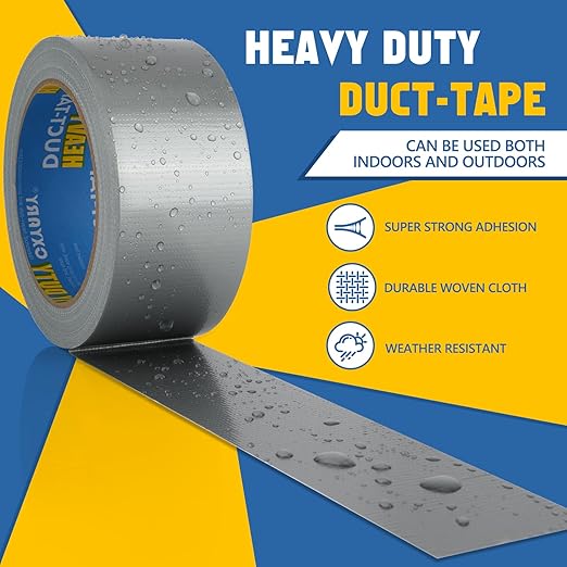 CXYARY 30 Roll Duct Tape Heavy Duty, 2 Inch x 900 Yard, Gray Waterproof Tape Any Weather, No Residue Tape for Strong Repairs, Indoor & Outdoor, Tear by Hand