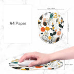 ITNRSIIET Ergonomic Mouse Pad with Gel Wrist Support Small Wrist Rest Smooth Surface Non-Slip PU Base Comfortable Office Supplies Pain Relief, 8.7 x 7.2 inches, Beautiful Flowers and Plants