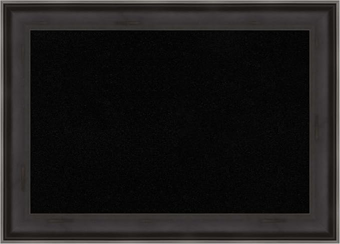 Amanti Art Black Cork Board for Wall, 20x28 Vision Board with Black Wood Frame, Medium Corkboard Office Decor for Home Organization, Casual Corkboard Pinboard to Display Items for Home Organization