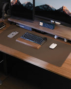 Leather Desk Pad Protector,Desk Mat,Large Mouse Pad, Non-Slip Desk Pad, Waterproof PU Leather Desk Blotter Mat, Desk Cover for Office and Home (Dark Khaki, 36" x 17")