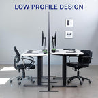 VIVO Modular Wall System, 2 PET Panels, Modern Professional Office Cubicle Dividers, Freestanding Privacy-Screen, 66 inches High, Light Gray, Black Frame, PP-MWS63B