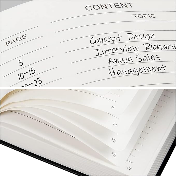 KaiRuiYing Lined Journal Notebook with Pen Holder, 320 Pages, 5.5'' × 8.6'' Medium Size A5-100 GSM Thick Paper, for Writing, Work, Office, Leather Hardcover