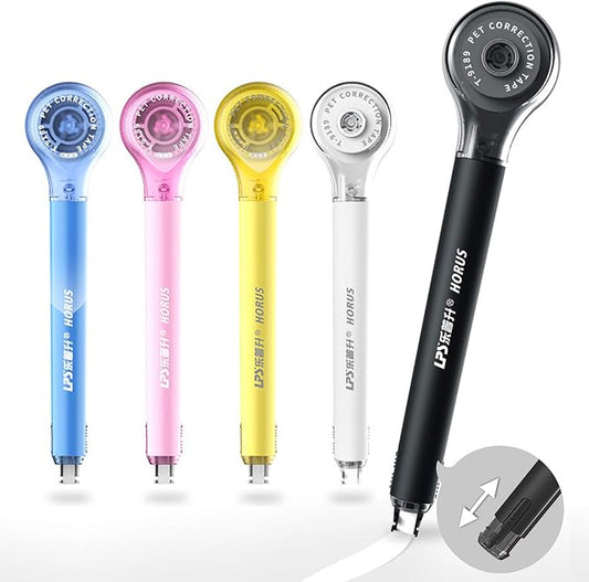 5pcs Correction Tape Pen, White, 1/5" x 236", Push-pull Protectiv