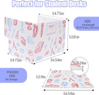 Succwoah 25-Pack Desk Dividers for Students with Privacy Shields, Ergonomic Arms Cutouts & Erasable Name Frames - Waterproof & Easy-to-Clean Test Dividers for Classroom, Exams, Office (White)