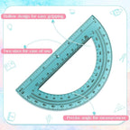 Sayglossy 36 Pcs of Colorful Plastic Protractors 180 Degrees 6 Inches Mathematical Protractor Translucent Geometric for Learn Office Measurement Drawing